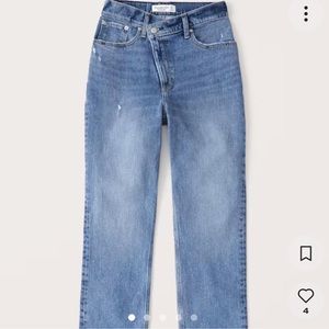 Abercrombie curve love 90s ultra high rise straight jeans with criss cross!!